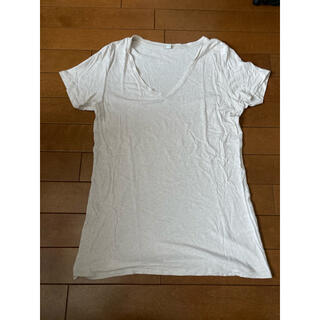ユニクロ(UNIQLO)のUNIQLO ユニクロ　Tシャツ　Vネック　ベージュ　M レディース(Tシャツ(半袖/袖なし))
