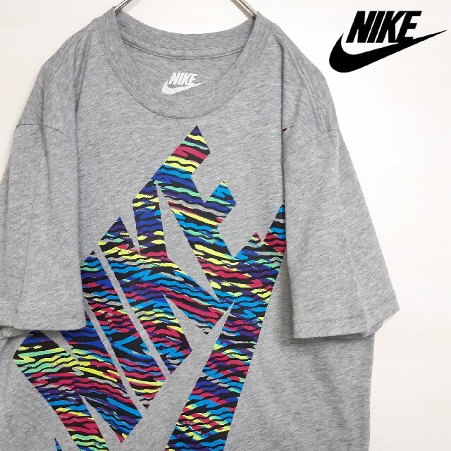 NIKE(ナイキ)のNIKE ナイキ 半袖 Tシャツ マルチカラー ビッグロゴ グレー M メンズのトップス(Tシャツ/カットソー(半袖/袖なし))の商品写真