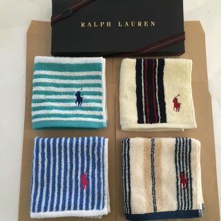 ラルフローレン(Ralph Lauren)のタオルハンカチ4枚⭐︎ラルフローレン 新品 ギフト(ハンカチ/ポケットチーフ)