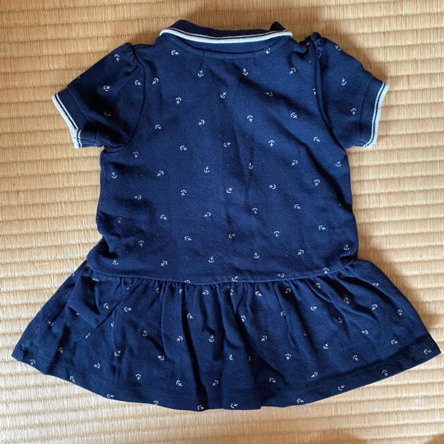 PETIT BATEAU(プチバトー)のプチバトー ポロワンピース ロンパース 帽子　6m 60cm キッズ/ベビー/マタニティのベビー服(~85cm)(ワンピース)の商品写真