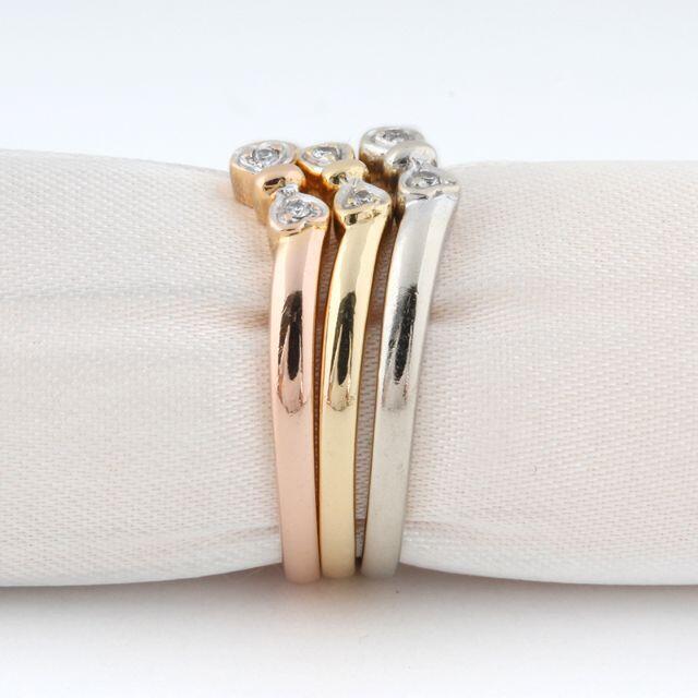 3カラーゴールド 指輪 U00021の通販 by Nuna shop｜ラクマ 2Pダイヤモンドリング リボン K18 10%OFF