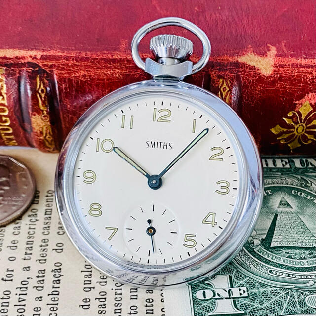SMITH(スミス)の【高級懐中時計】美品 スミス 銀色 52mm 手巻き英国 OH済み 希少 メンズの時計(その他)の商品写真
