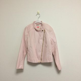 エイチアンドエム(H&M)の【美品】H&M キッズ  ライダースジャケット サイズ140  ピンク(ジャケット/上着)