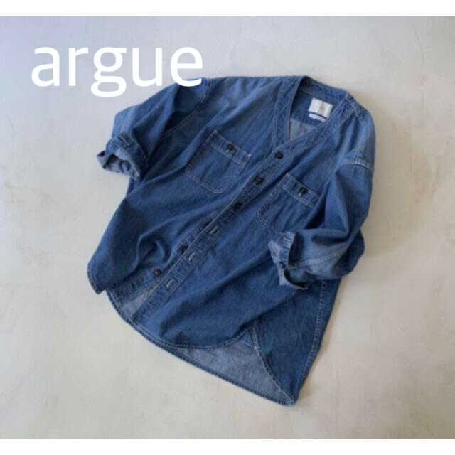 argue☆ baseball denim wide shirt jacketの通販 by にこたろ's shop
