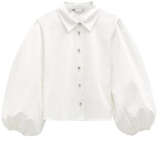 ザラ(ZARA)のZARA ビジューボタン付きトップス(シャツ/ブラウス(長袖/七分))