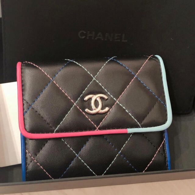 CHANEL シャネル ミニウォレット 三つ折り財布 ミニ財布 カラフル