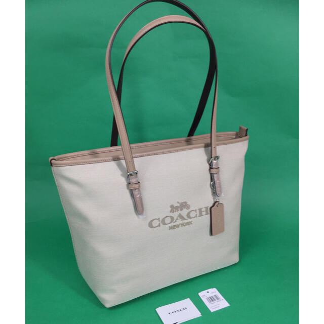 COACH シティー ジップ キャンバス トートバッグ 6528 ベージュ 新品