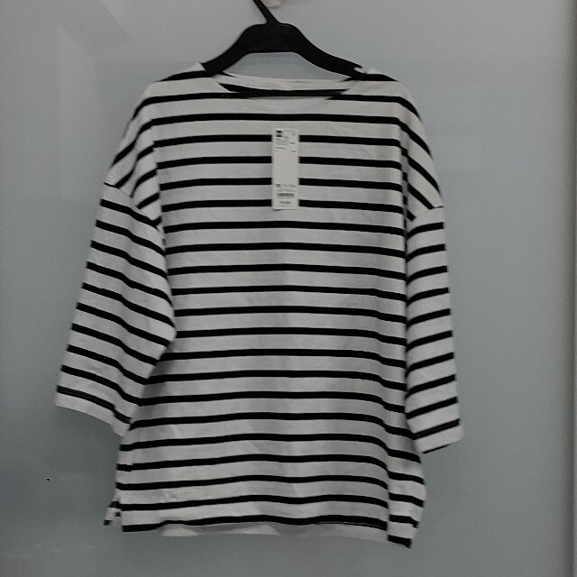 GU(ジーユー)の専用新品【GU】ワイドフィットボーダーTシャツ レディースのトップス(Tシャツ(半袖/袖なし))の商品写真