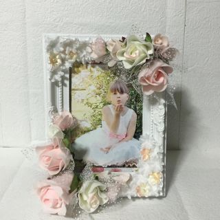 《難あり特価》バラの写真立て♡ピンク(インテリア雑貨)