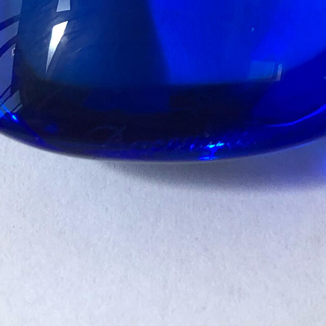 バカラ Ag925 ネックレス クリスタルガラス ハート型 ブルー 青 3