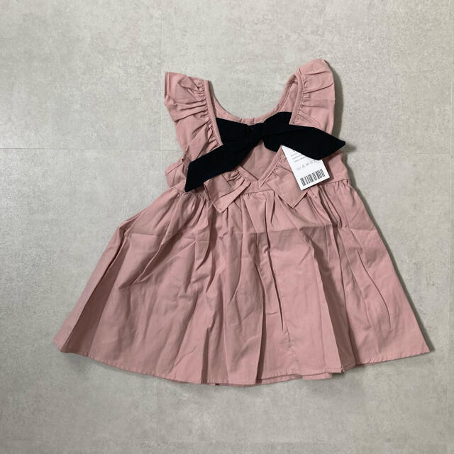 ワンピース 春 バックリボン フリル 子供服 キッズドレス ピンク 110 キッズ/ベビー/マタニティのキッズ服女の子用(90cm~)(ワンピース)の商品写真