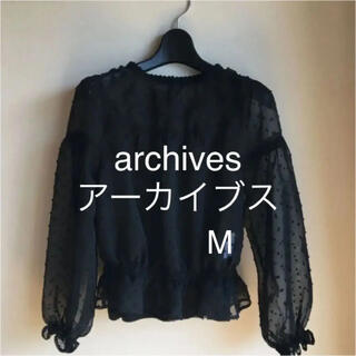 アーカイブ(Archive)のarchives・黒刺繍ブラウス トップス・M(シャツ/ブラウス(長袖/七分))