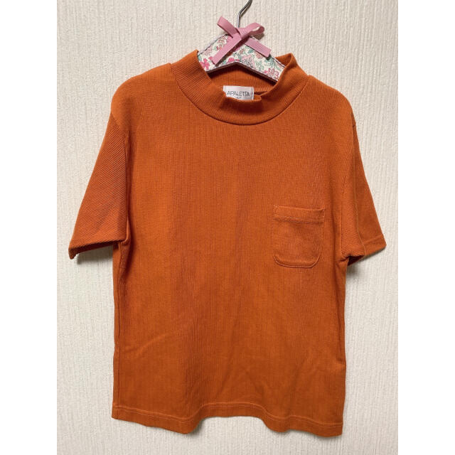 オレンジ　トップス　𓂃 美品　L レディースのトップス(シャツ/ブラウス(半袖/袖なし))の商品写真