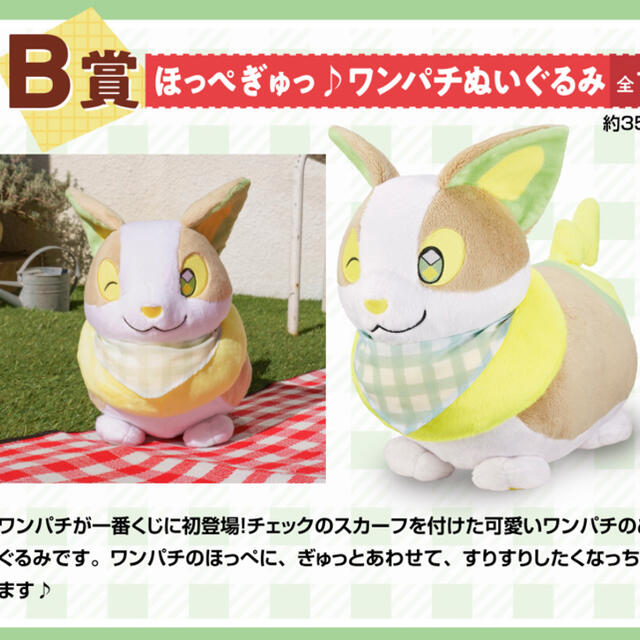 ポケモン(ポケモン)のワンパチ　ポケモン　一番くじ　B賞　新品　未開封　ピクニック エンタメ/ホビーのおもちゃ/ぬいぐるみ(キャラクターグッズ)の商品写真