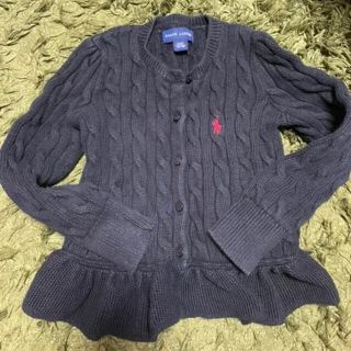 ポロラルフローレン(POLO RALPH LAUREN)のRALPH LAUREN カーディガン フリル 黒 4T 110(カーディガン)