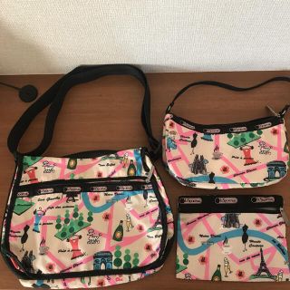 レスポートサック(LeSportsac)のショルダー　ハンドバッグ　ポーチ　３点セット(ショルダーバッグ)