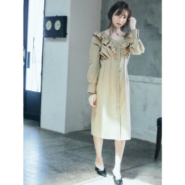 新品 Her lip to Cotton Twill Ruffled Dress96バスト