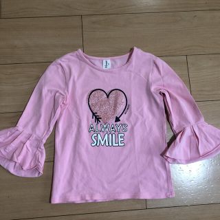 女の子　ピンク色　130cm 7分袖　Tシャツ(Tシャツ/カットソー)