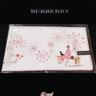 バーバリー(BURBERRY)のBURBERRYハンカチ『SOLD ♡UT』🎆&,ネイビー🌸 (ハンカチ)