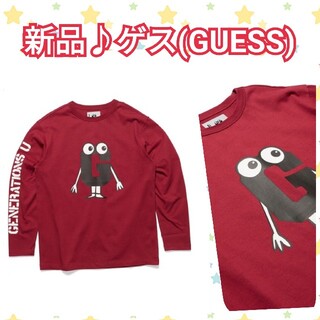 ゲス(GUESS)の新品/ゲスGUESS/Logo L/S Tee(赤・Mサイズ)(Tシャツ(長袖/七分))
