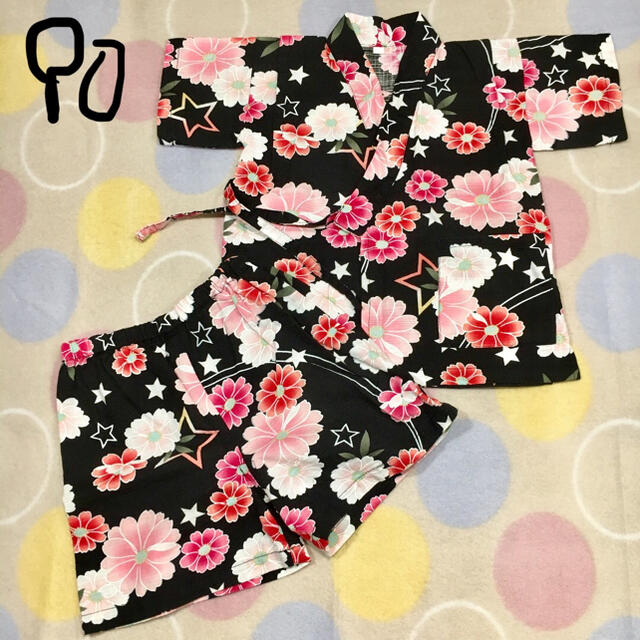 90 甚平　浴衣 キッズ/ベビー/マタニティのキッズ服女の子用(90cm~)(甚平/浴衣)の商品写真