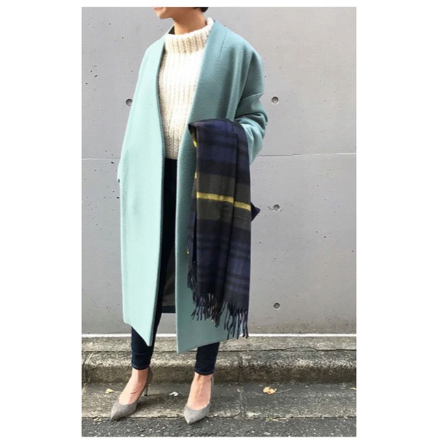 plage MANTECOノーカラーコート ブルー www.krzysztofbialy.com