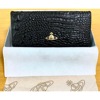ヴィヴィアンウエストウッド(Vivienne Westwood)の【新品未使用】Vivienne Westwood ブラック クロコ型押し 長財布(財布)