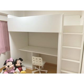 イケア(IKEA)の引取限定☆IKEA STUVA☆イケア　ストゥヴァ　ロフトベッド 椅子付☆(ロフトベッド/システムベッド)