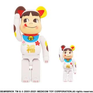 メディコムトイ(MEDICOM TOY)のBE@RBRICK ベアブリック 招き猫 ペコちゃん 福 100％ ＆ 400％(その他)