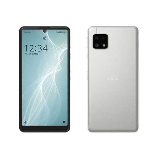 スマートフォン本体超美品 SIMフリーAQUOS SENSE4BASIC A003SH「シルバー」