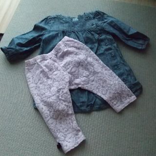 ベビーギャップ(babyGAP)のbabyGap デニムチュニック&レースレギンス(ワンピース)