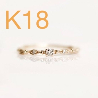 アーカー(AHKAH)の最終価格　cui-cui K18 ダイヤモンド　ティアラリング(リング(指輪))