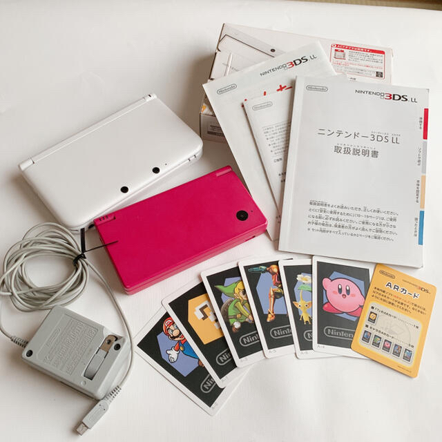 携帯用ゲーム機本体Nintendo 3DS LL 本体　ホワイト　DSi ピンク　セット