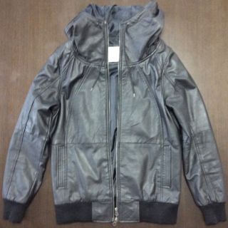 革ジャン ラムレザー ジャケット フード付き(レザージャケット)