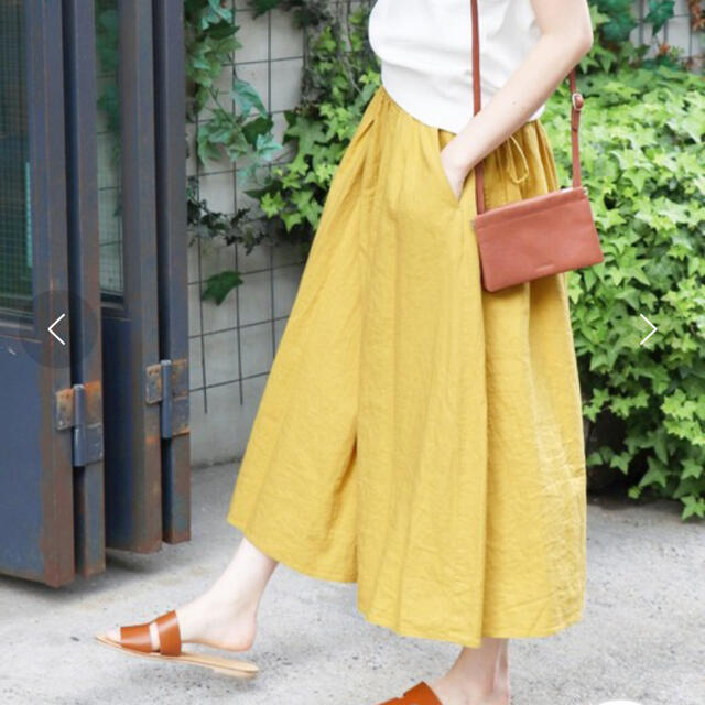 SLOBE IENA スローブイエナ タックロングスカート イエロー