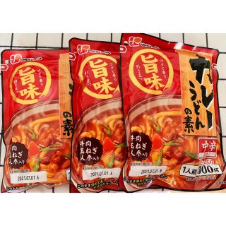 ❤️【新品】フジッコ カレーうどんの素 中辛 牛肉入り 大盛300g×3袋セット(レトルト食品)