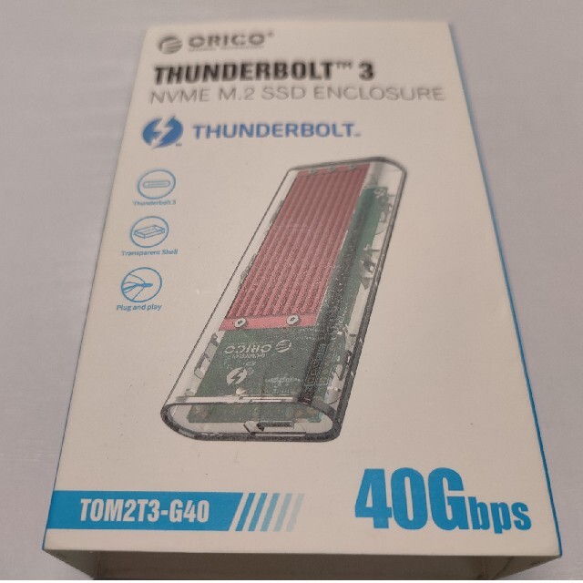 ORICO Thunderbolt3 NVME M.2 SSDケース40Ghps スマホ/家電/カメラのPC/タブレット(PC周辺機器)の商品写真