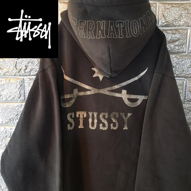 STUSSY(ステューシー)のステューシー STUSSY グレー系 ジップパーカー スウェット パーカー L メンズのトップス(パーカー)の商品写真