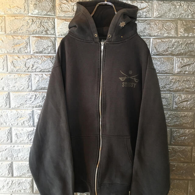 STUSSY(ステューシー)のステューシー STUSSY グレー系 ジップパーカー スウェット パーカー L メンズのトップス(パーカー)の商品写真