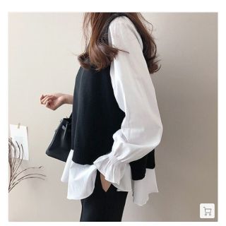 ディーホリック(dholic)のニットベストとブラウスセット　セットアップ　春服(セット/コーデ)