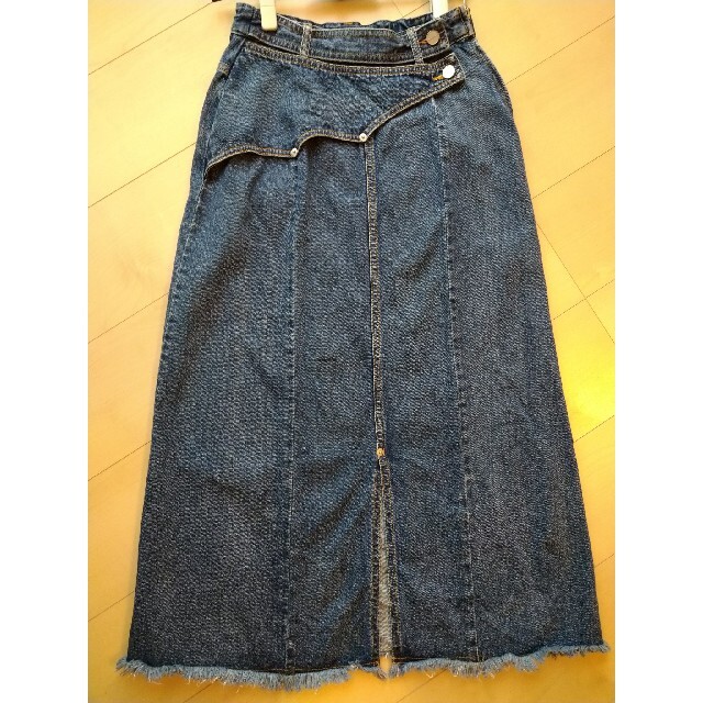 スカートAMERI WESTERN FLAP DENIM SK ブルー多部未華子さん着用