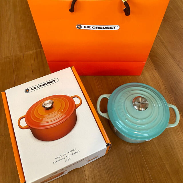 LE CREUSET(ルクルーゼ)のLe creuset ル クルーゼ 鍋14cm 色coolmint 離乳食作り インテリア/住まい/日用品のキッチン/食器(鍋/フライパン)の商品写真