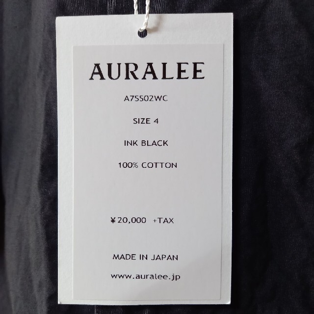 AURALEE　オープンカラー　シャツ　4 開襟　黒