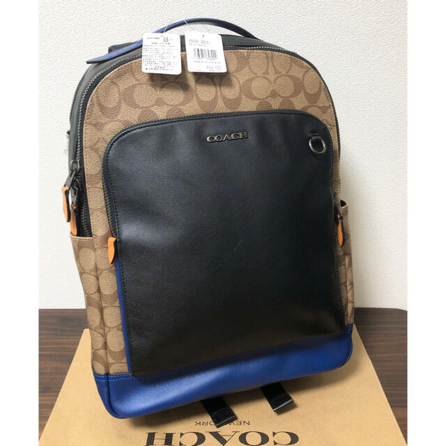 ¥99000カラー【COACH☆新品】大人気！リュック！男女兼用！カラーブロック！シグネチャー！