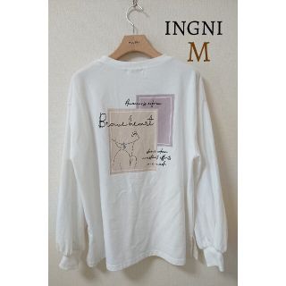 イング(INGNI)の美品 INGNI イング 線画 バックプリントTシャツ ロンT トップス 長袖(Tシャツ(長袖/七分))