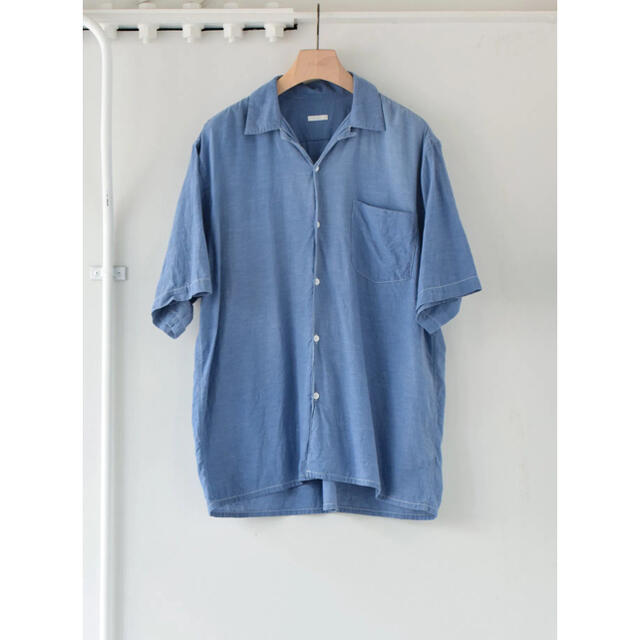 COMOLI 21SS新作ベタシャンオープンカラーシャツサックス サイズ3 新品-