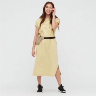 ユニクロ(UNIQLO)のUNIQLO マーセライズコットンロングTワンピース（半袖）未使用・タグ付き(ロングワンピース/マキシワンピース)