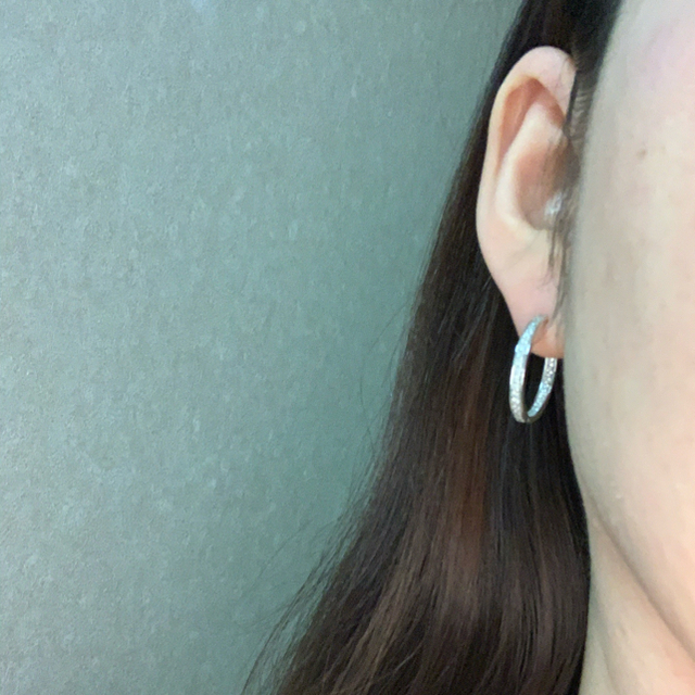 JEWELRY TSUTSUMI - K18 WG ダイヤモンド フープピアス 4℃ ヴァン