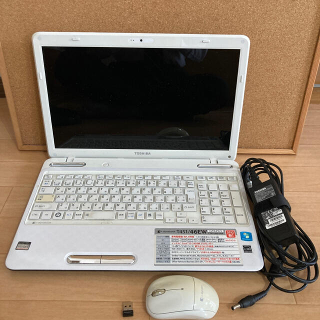 東芝(トウシバ)のTOSHIBA dynabook T451/46EW リュクスホワイト ジャンク スマホ/家電/カメラのPC/タブレット(ノートPC)の商品写真