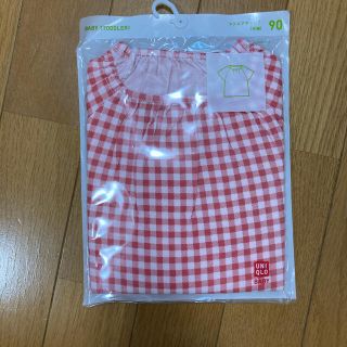 ユニクロ(UNIQLO)の【新品】ユニクロ　ギンガムチェック半袖Tシャツ(Tシャツ/カットソー)